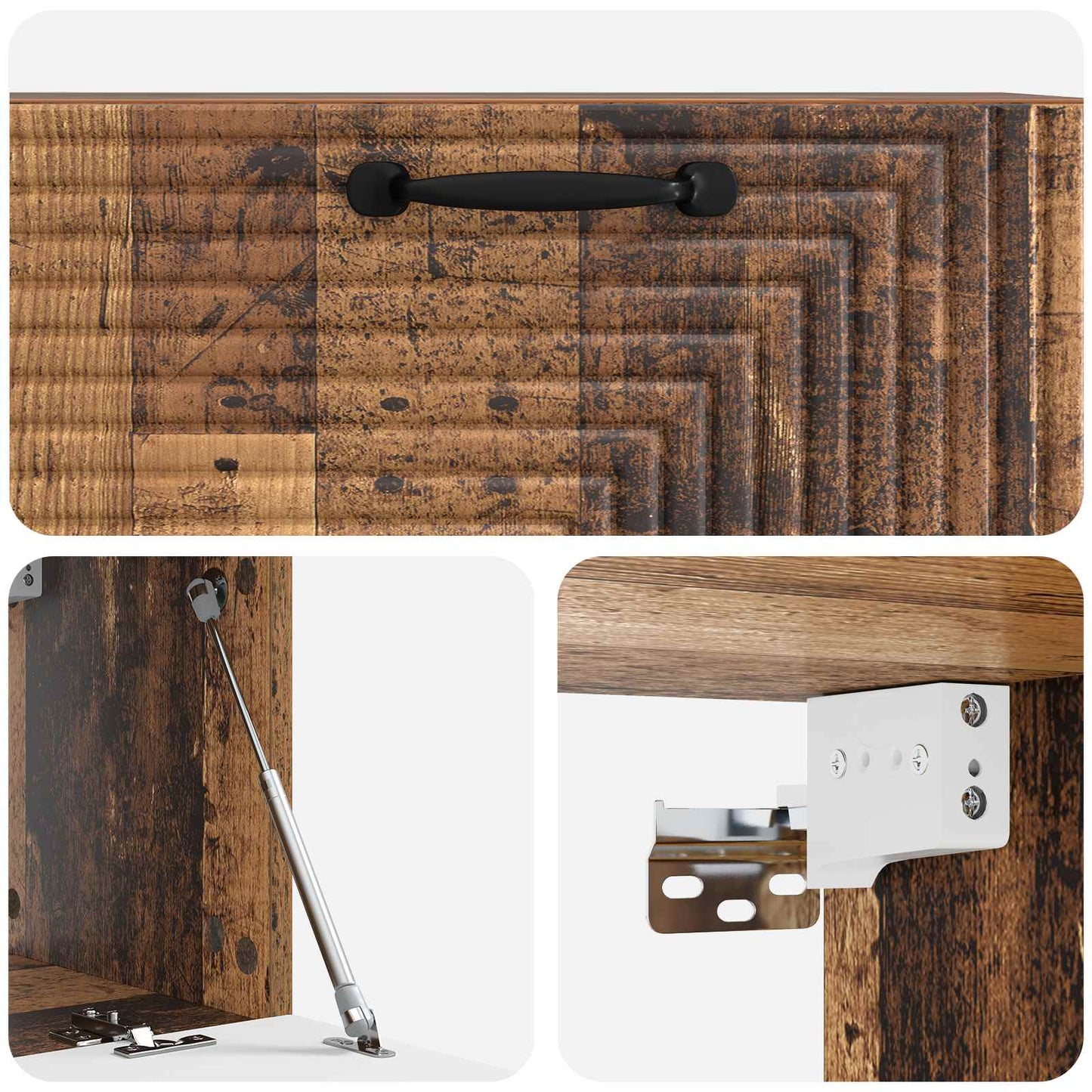 Fali TV szekrény Antik Fa 78,5 x 31 x 30 cm Szerelt Fa