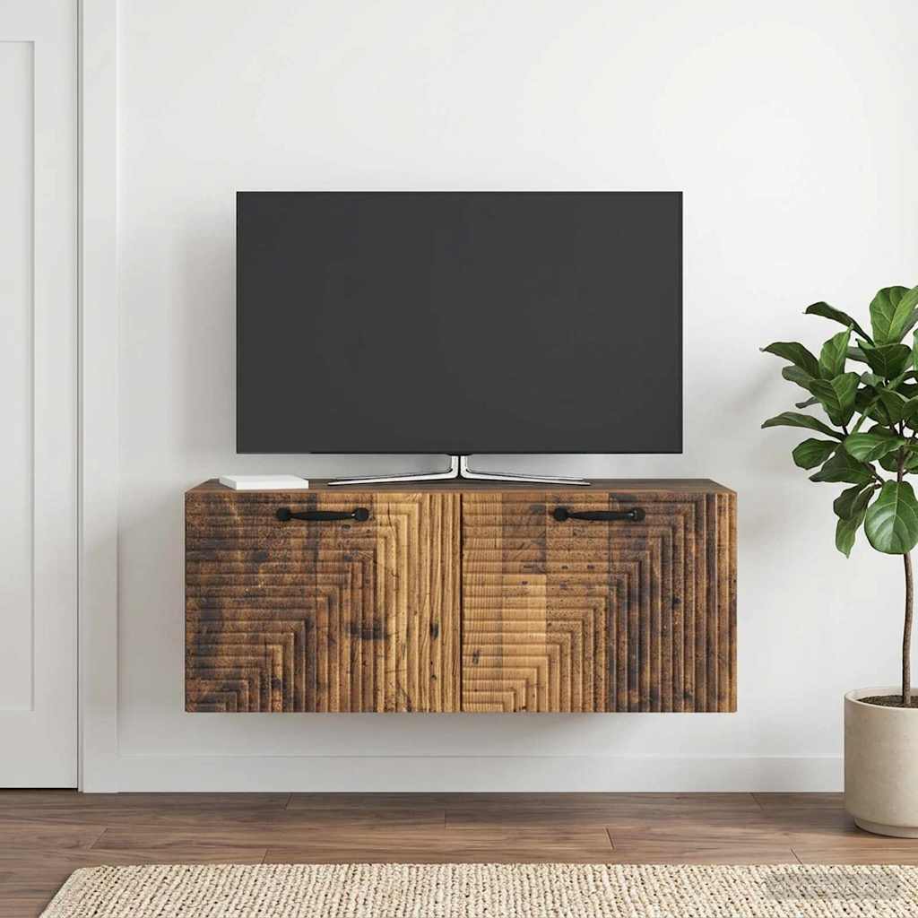 Fali TV szekrény Antik Fa 78,5 x 31 x 30 cm Szerelt Fa