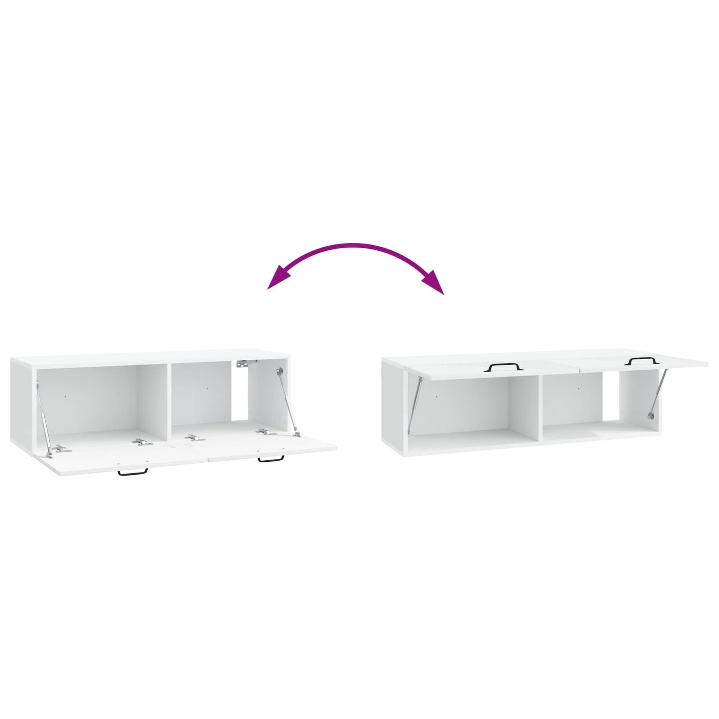 Fali TV szekrény Fehér 98 x 31 x 30 cm Szerelt Fa