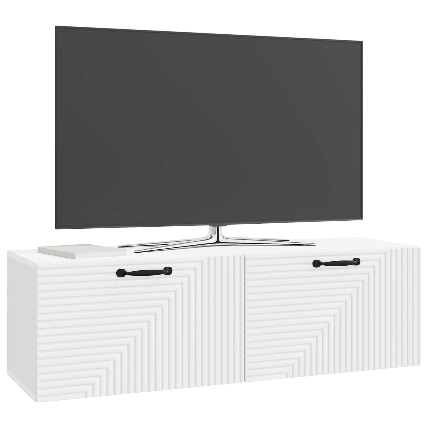 Fali TV szekrény Fehér 98 x 31 x 30 cm Szerelt Fa