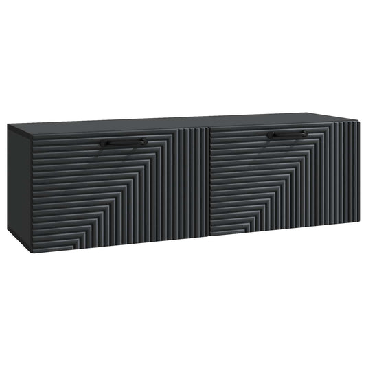 Fali TV szekrény Fekete 98 x 31 x 30 cm Szerelt Fa