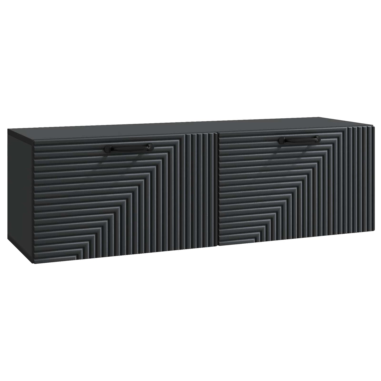 Fali TV szekrény Fekete 98 x 31 x 30 cm Szerelt Fa
