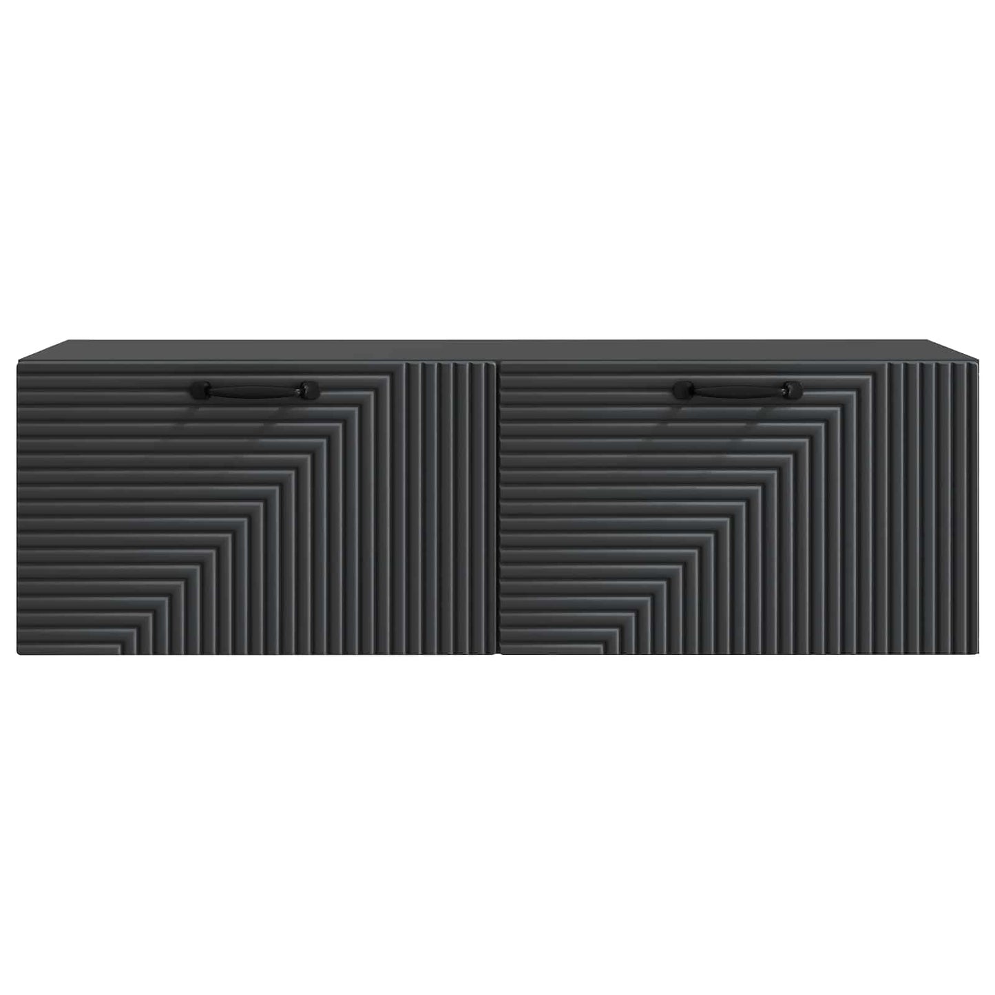 Fali TV szekrény Fekete 98 x 31 x 30 cm Szerelt Fa