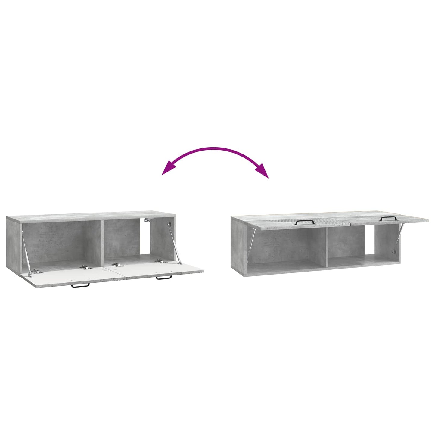 Fali TV szekrény Betonszürke 98 x 31 x 30 cm Szerelt Fa