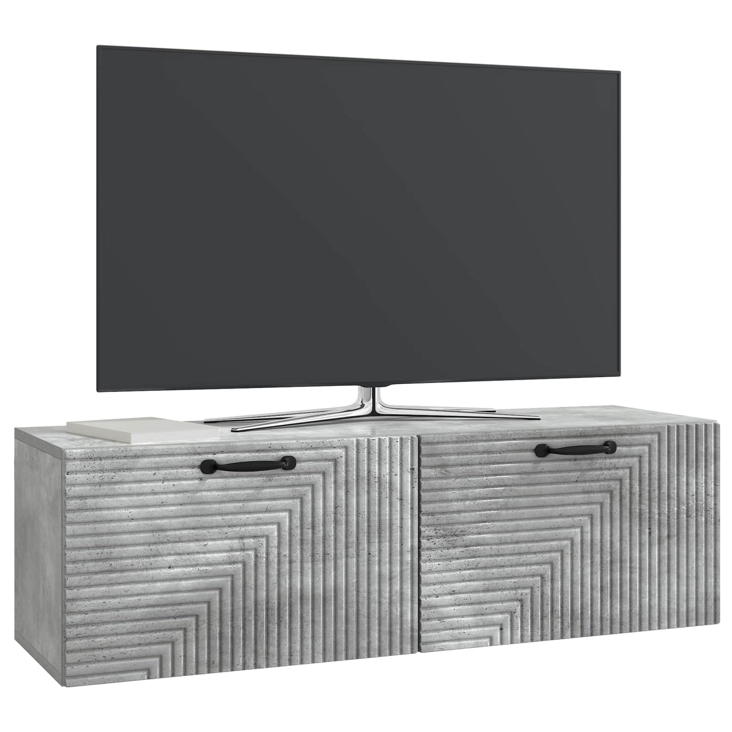 Fali TV szekrény Betonszürke 98 x 31 x 30 cm Szerelt Fa