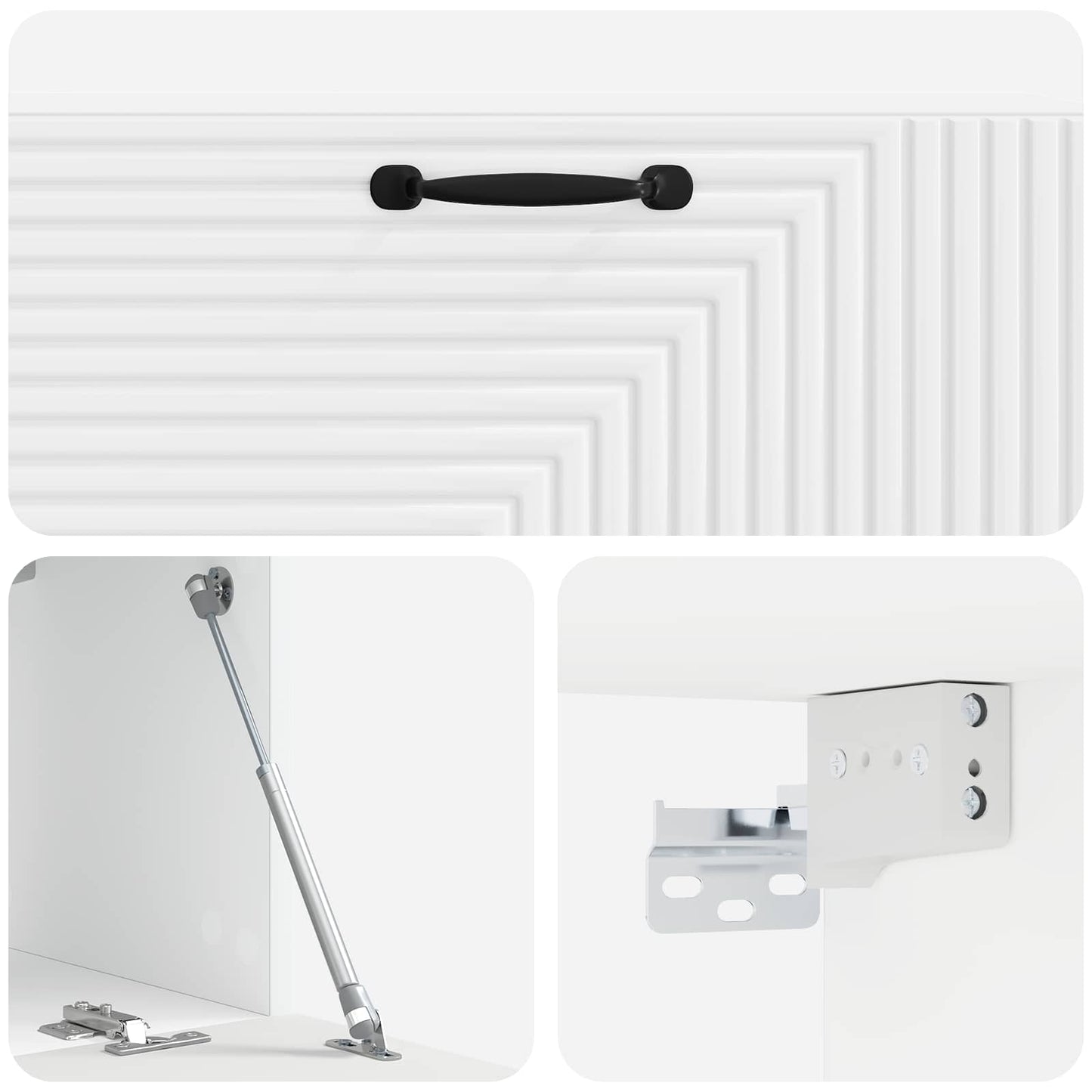 Fali TV szekrény Magasfényű Fehér 98 x 31 x 30 cm Szerelt Fa