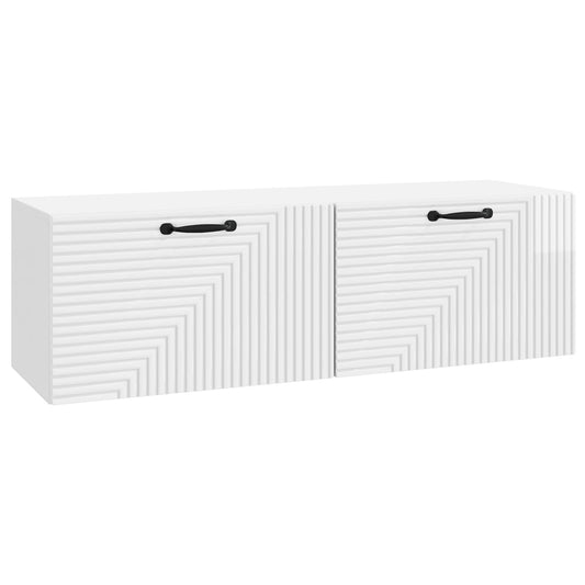 Fali TV szekrény Magasfényű Fehér 98 x 31 x 30 cm Szerelt Fa