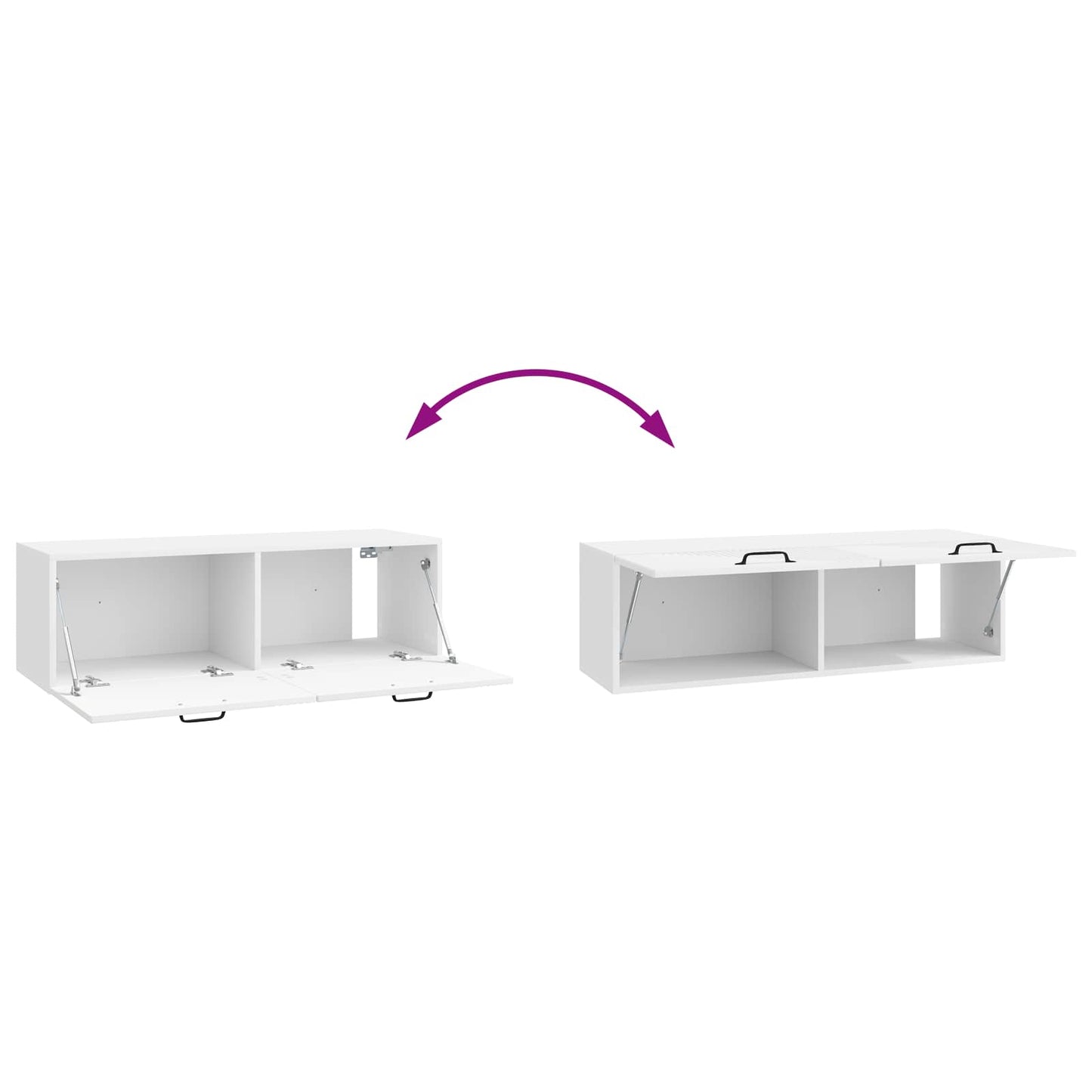 Fali TV szekrény Magasfényű Fehér 98 x 31 x 30 cm Szerelt Fa