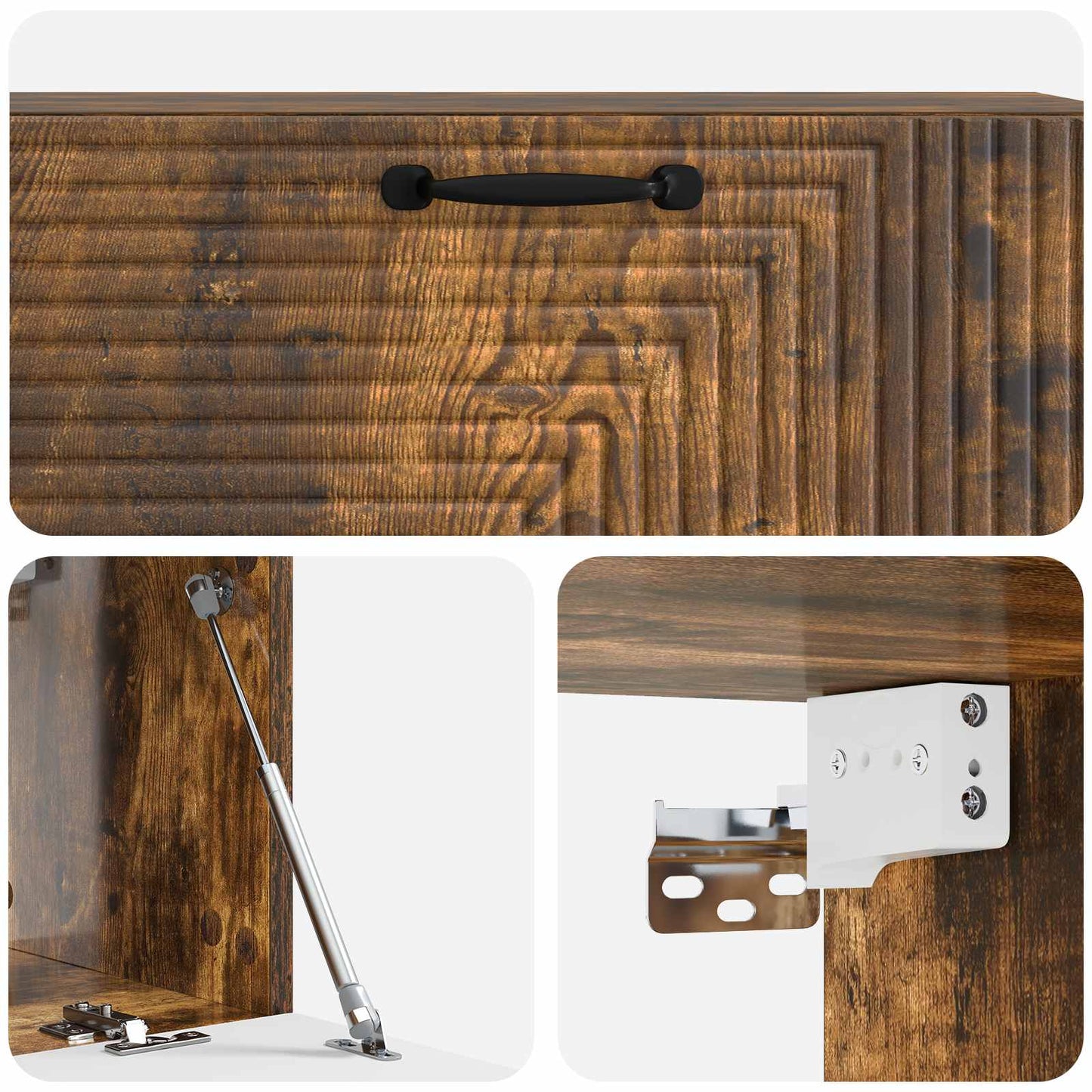 Fali TV szekrény Füstös Tölgy 98 x 31 x 30 cm Szerelt Fa