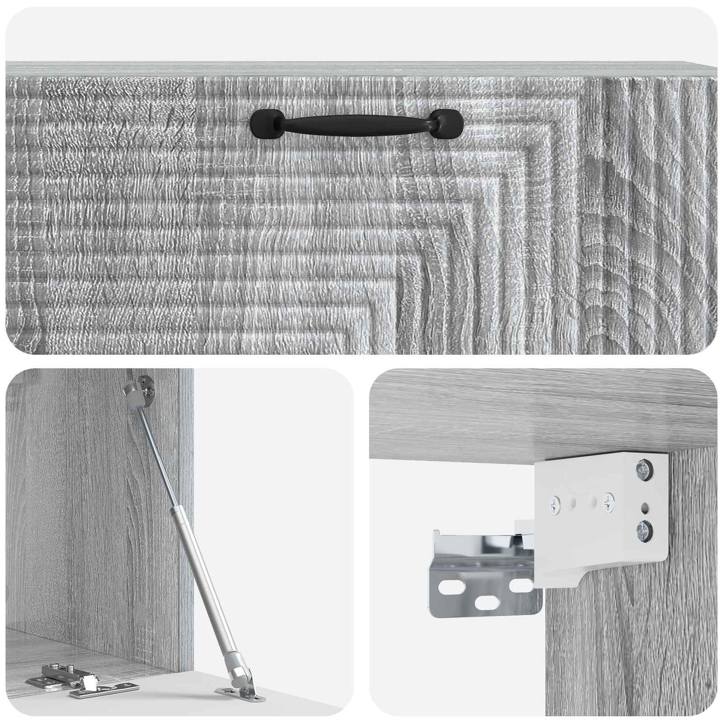 Fali TV szekrény Szürke Sonoma 98 x 31 x 30 cm Szerelt Fa