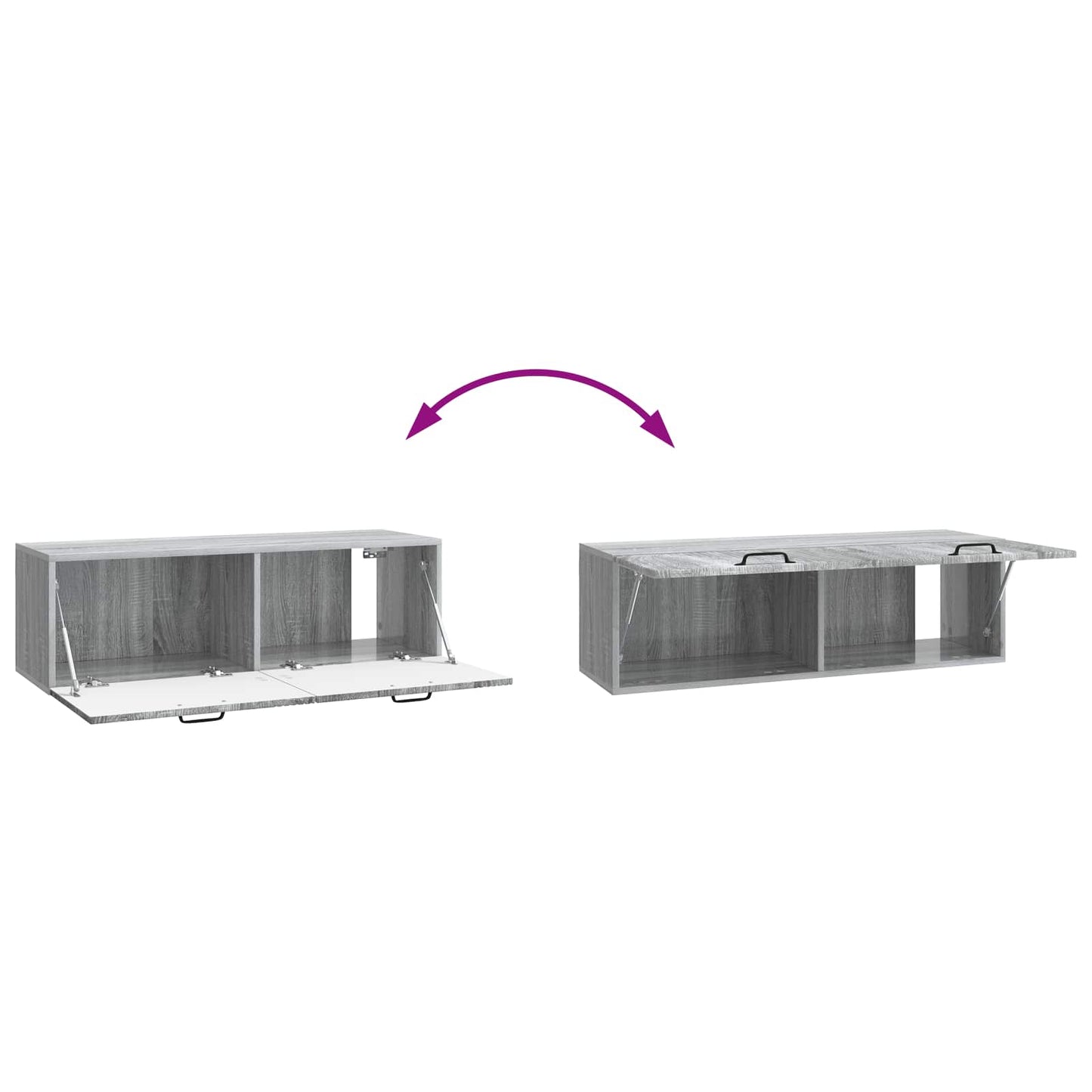 Fali TV szekrény Szürke Sonoma 98 x 31 x 30 cm Szerelt Fa