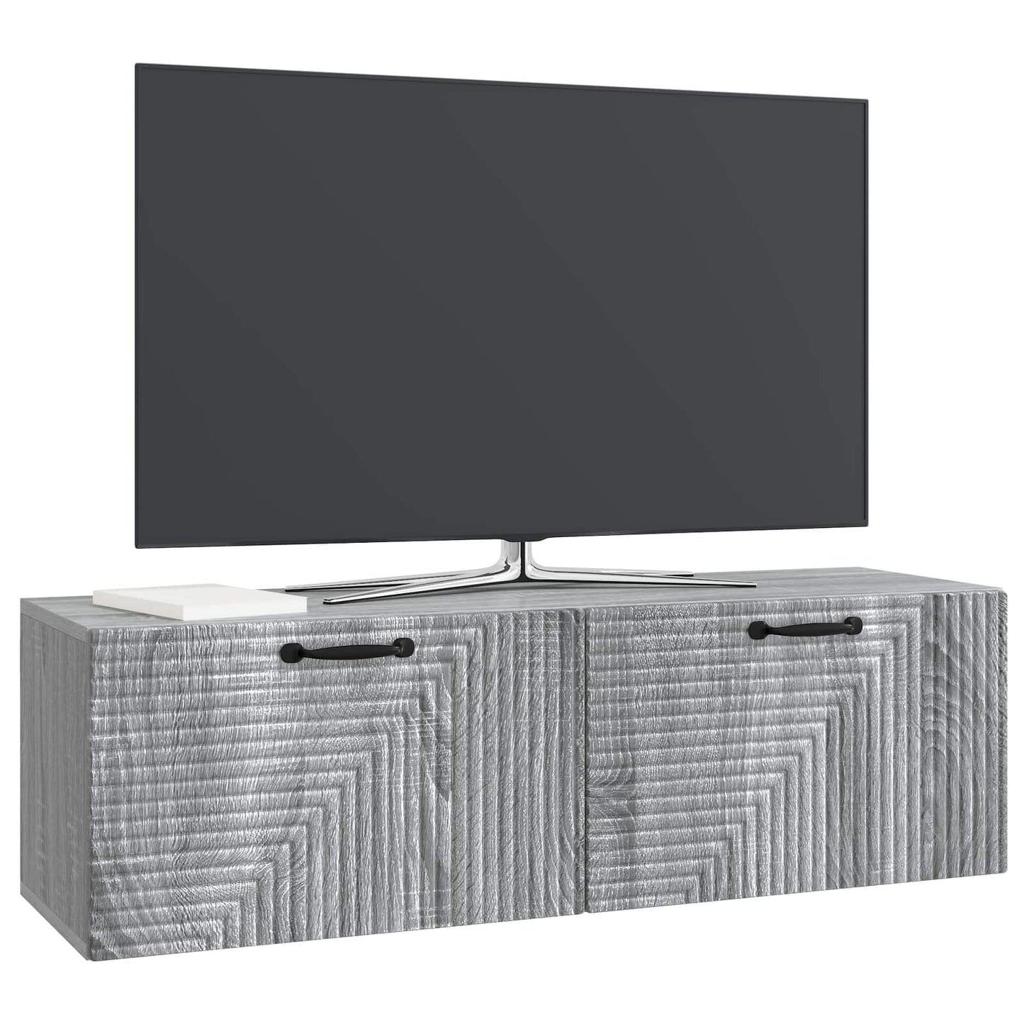Fali TV szekrény Szürke Sonoma 98 x 31 x 30 cm Szerelt Fa