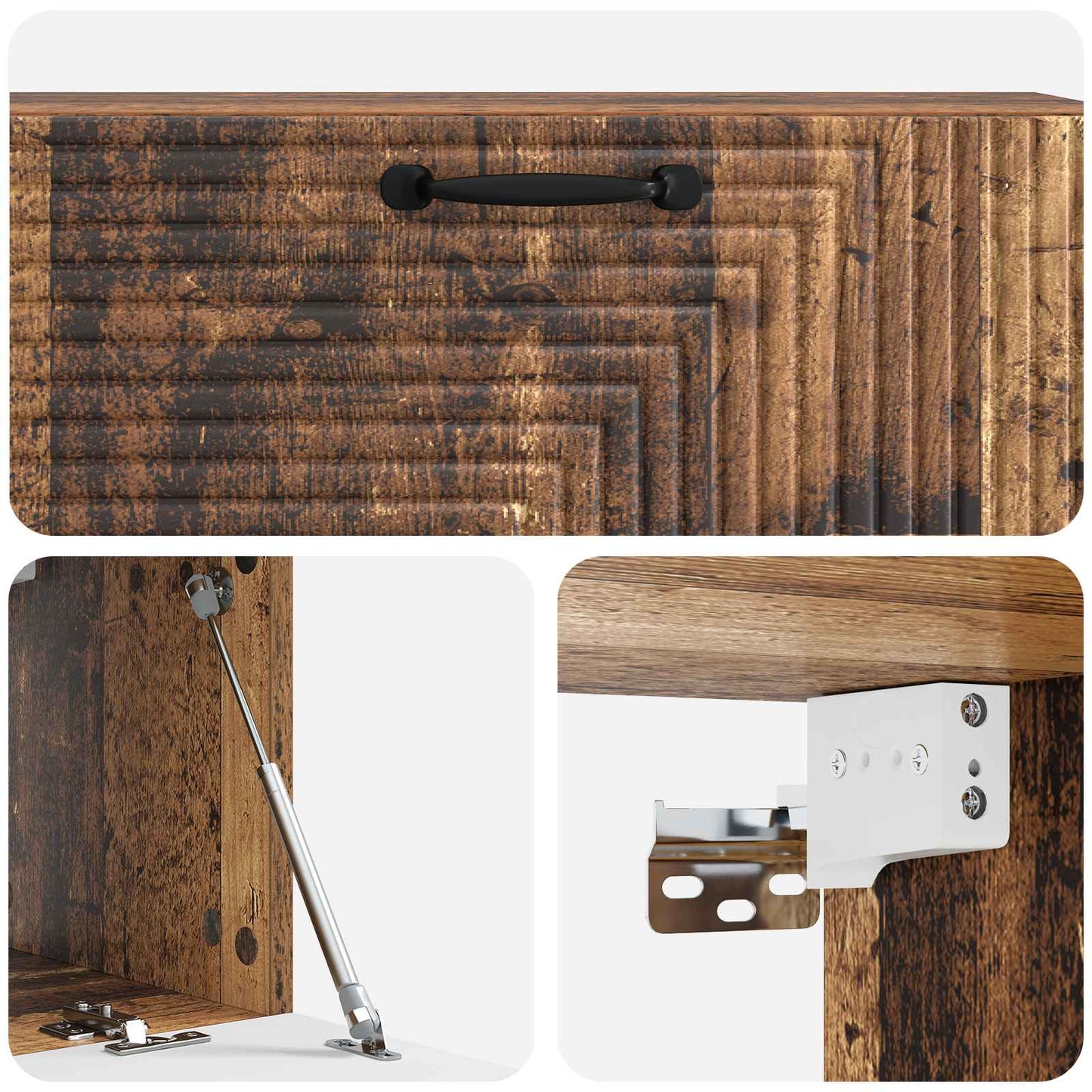 Fali TV szekrény Antik Fa 98 x 31 x 30 cm Szerelt Fa