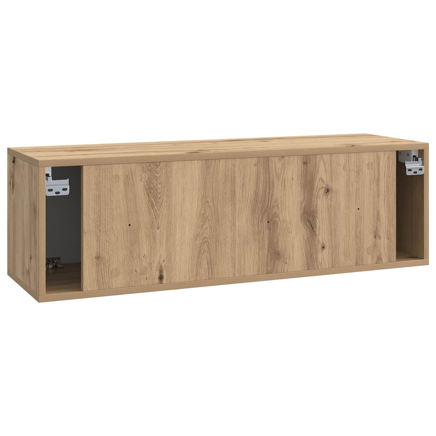 Fali TV szekrény 98 x 31 x 30 cm Kézműves Tölgy Szerelt Fa