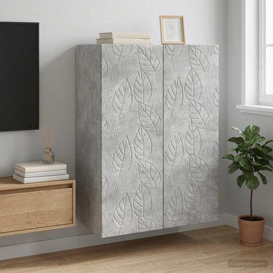 Fali szekrény Betonszürke 66 x 34,5 x 90 cm Szerelt Fa