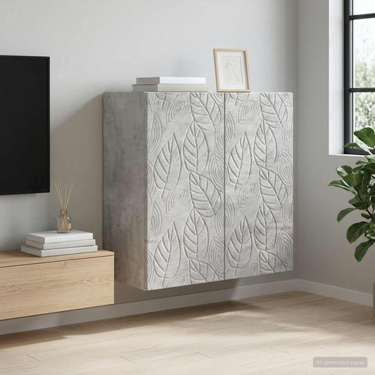 Fali szekrény Betonszürke 59 x 31 x 60 cm Szerelt Fa