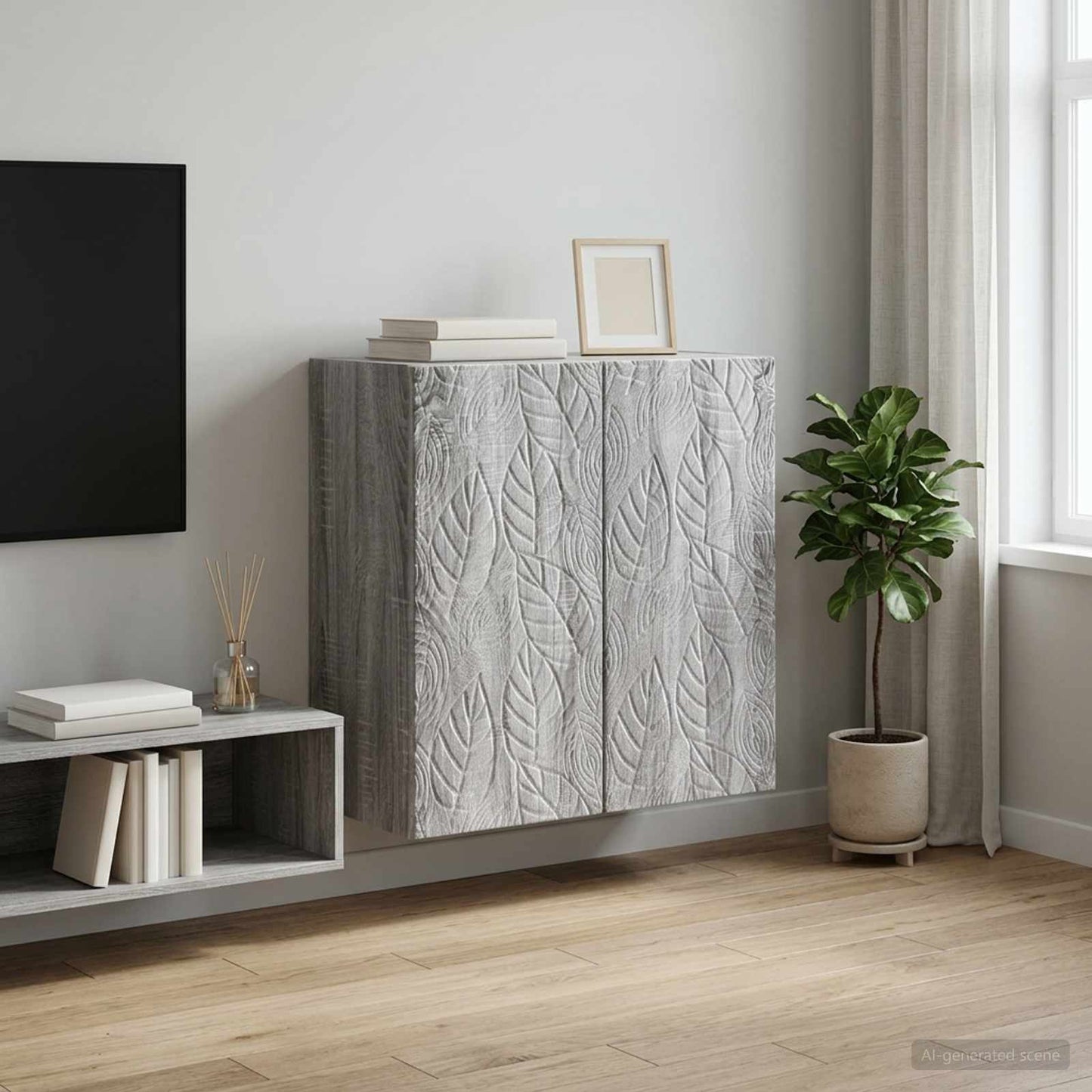 Fali szekrény Szürke Sonoma 59 x 31 x 60 cm Szerelt Fa
