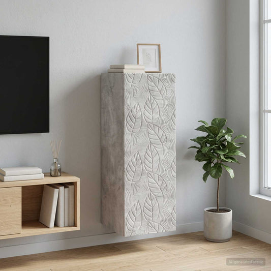 Fali szekrény Betonszürke 33 x 34,5 x 90 cm Szerelt Fa