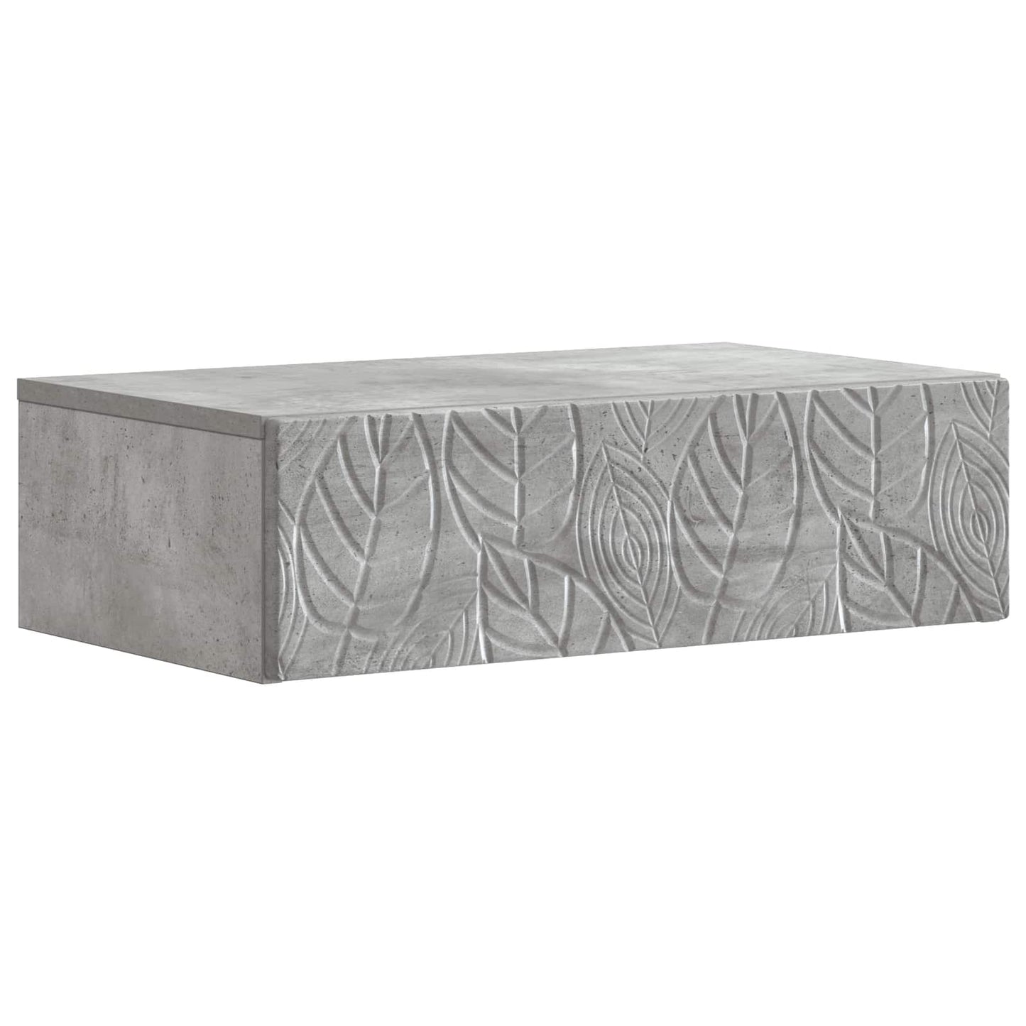 Fali oldaltábla Betonszürke 59 x 34,5 x 17 cm Szerelt Fa