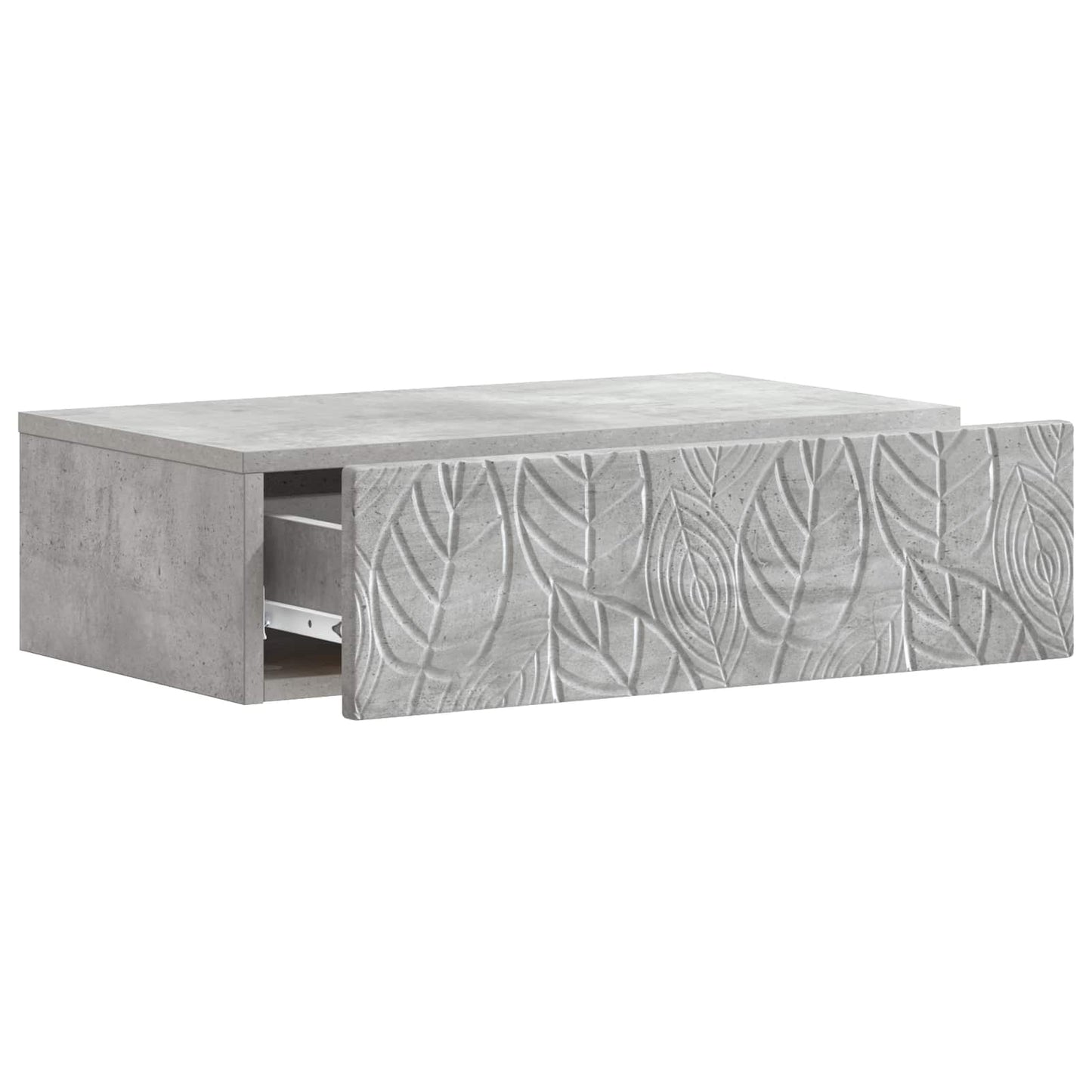Fali oldaltábla Betonszürke 87,5 x 34,5 x 17 cm Szerelt Fa