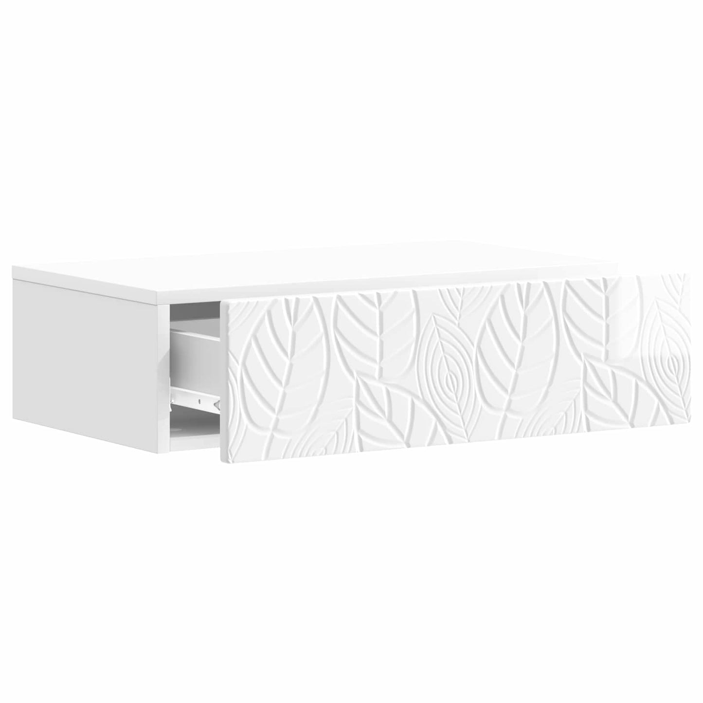 Fali oldaltábla Magasfényű Fehér 87,5 x 34,5 x 17 cm Szerelt Fa