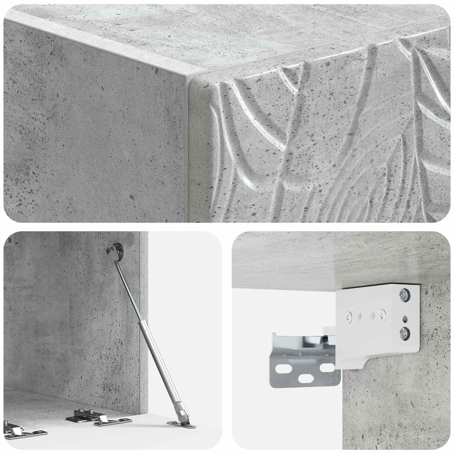 Fali TV szekrény 59,5 x 31 cm Betonszürke Szerelt Fa