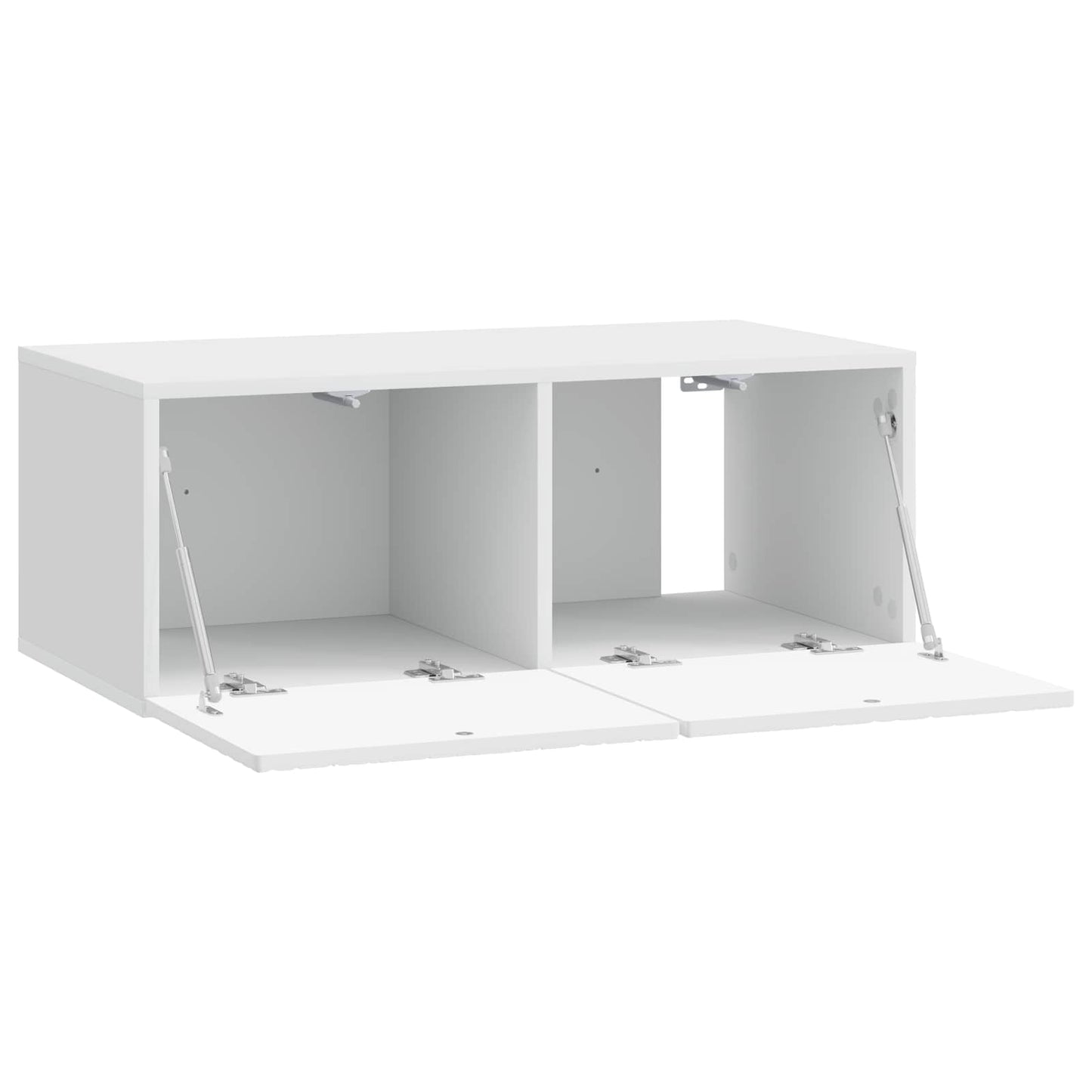Fali TV szekrény 59,5 x 31 cm Magasfényű Fehér Szerelt Fa
