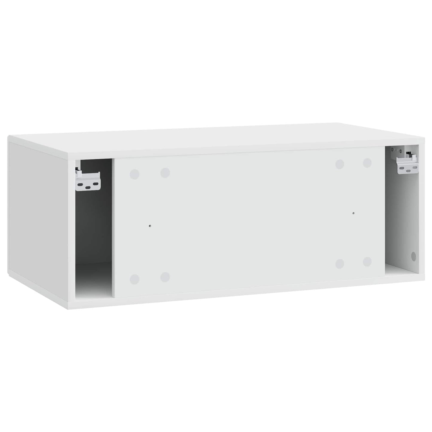 Fali TV szekrény 59,5 x 31 cm Magasfényű Fehér Szerelt Fa