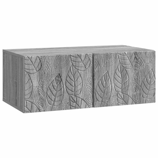 Fali TV szekrény 98 x 31 cm Szürke Sonoma Szerelt Fa