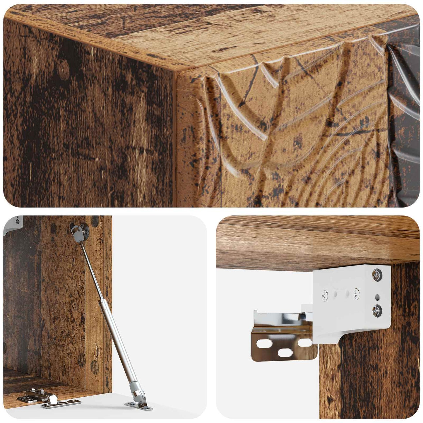 Fali TV szekrény 98 x 31 cm Antik Fa Szerelt Fa