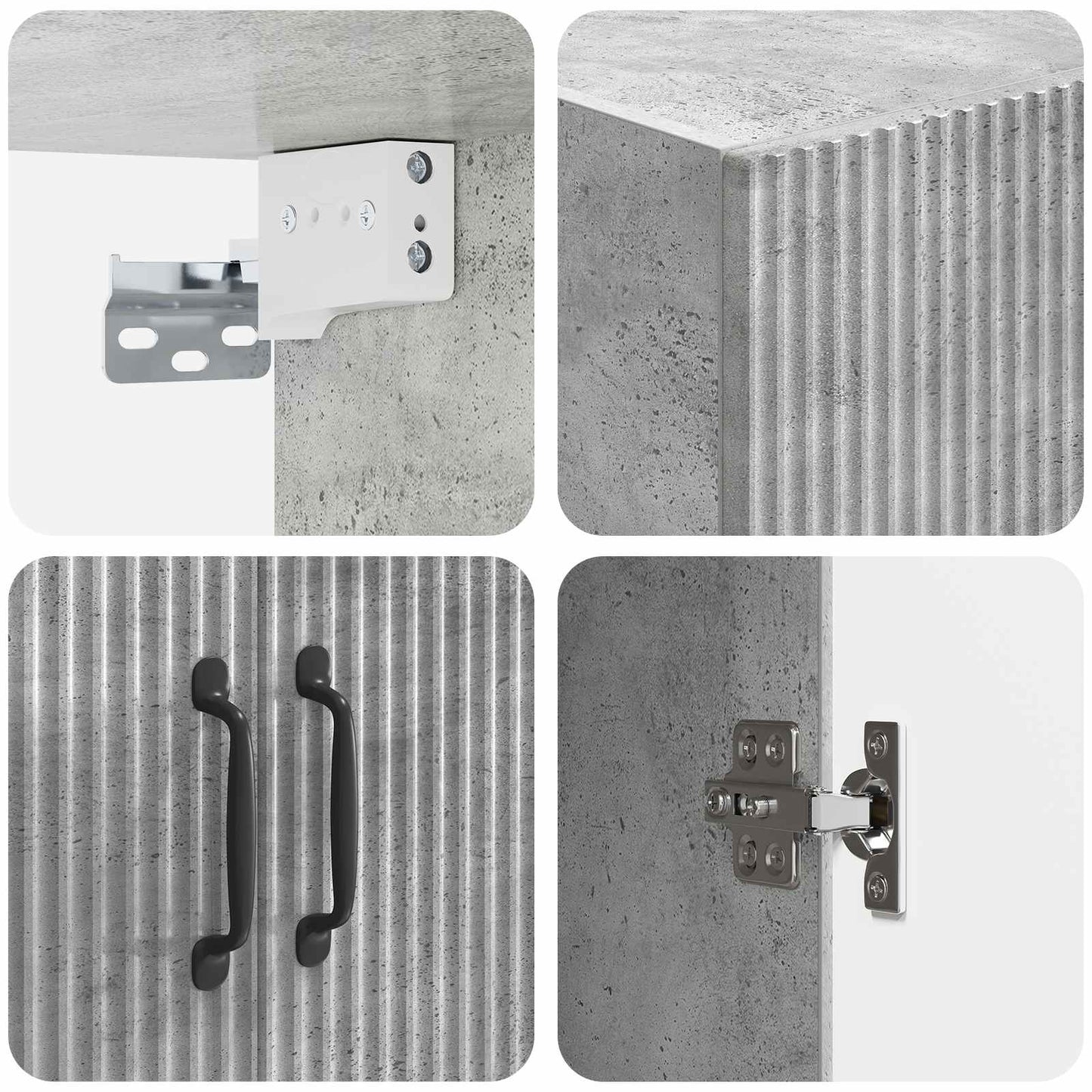 Fali szekrény Betonszürke 66 x 34,5 x 90 cm Szerelt Fa
