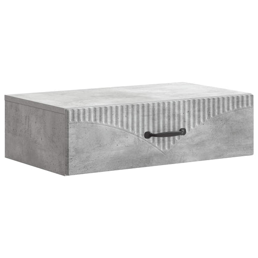 Fali oldaltábla Betonszürke 59 x 34,5 x 17 cm Szerelt Fa