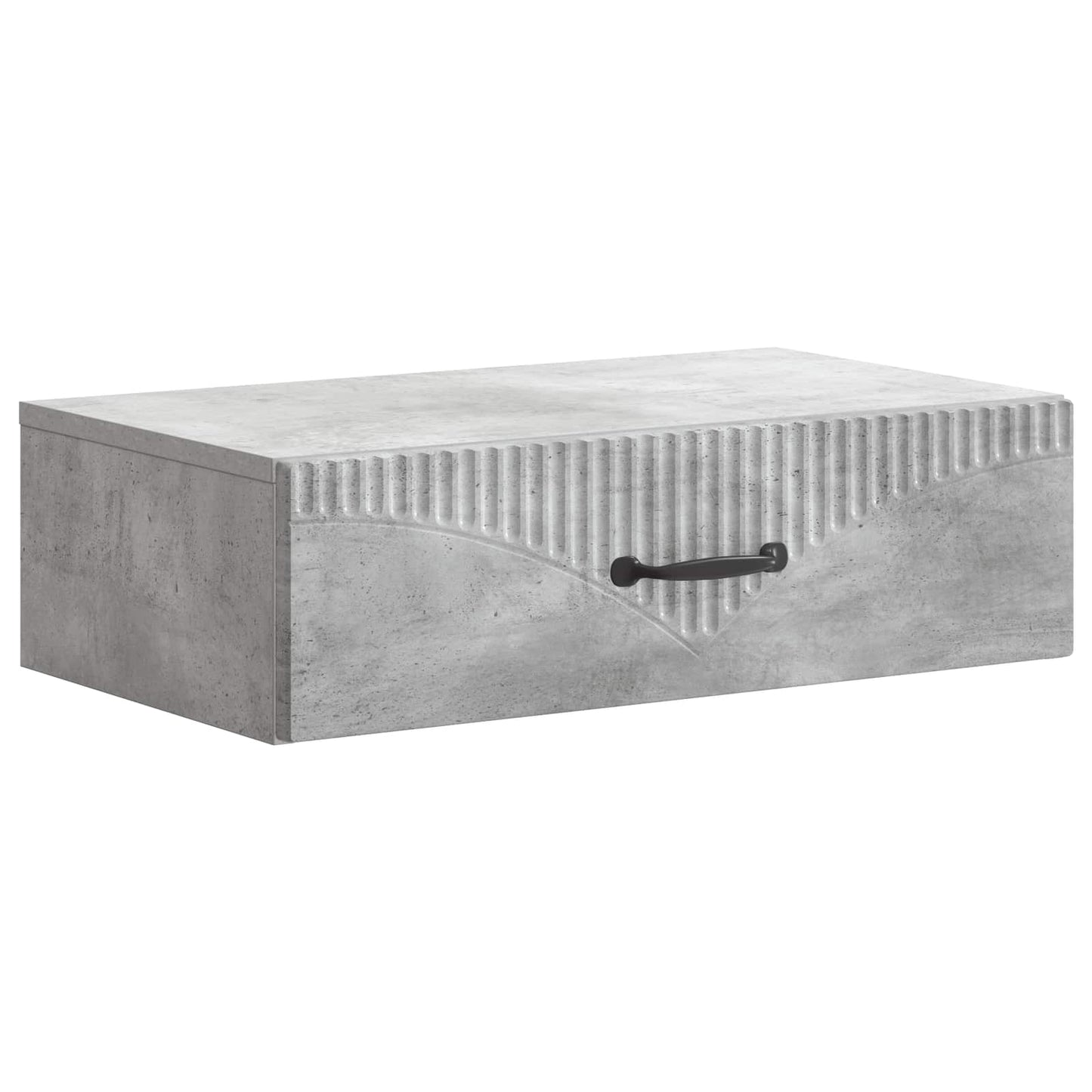 Fali oldaltábla Betonszürke 59 x 34,5 x 17 cm Szerelt Fa