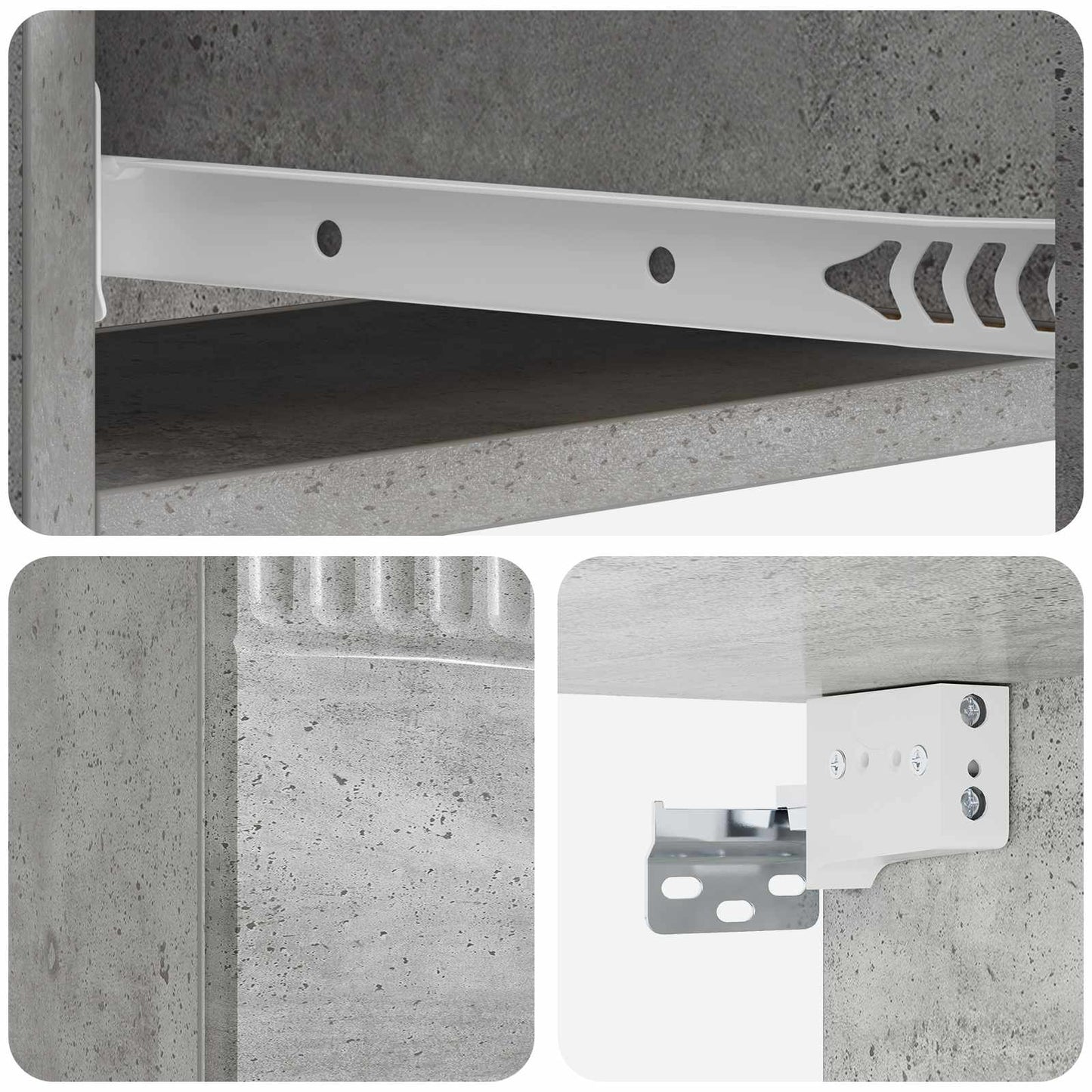 Fali oldaltábla Betonszürke 87,5 x 34,5 x 17 cm Szerelt Fa
