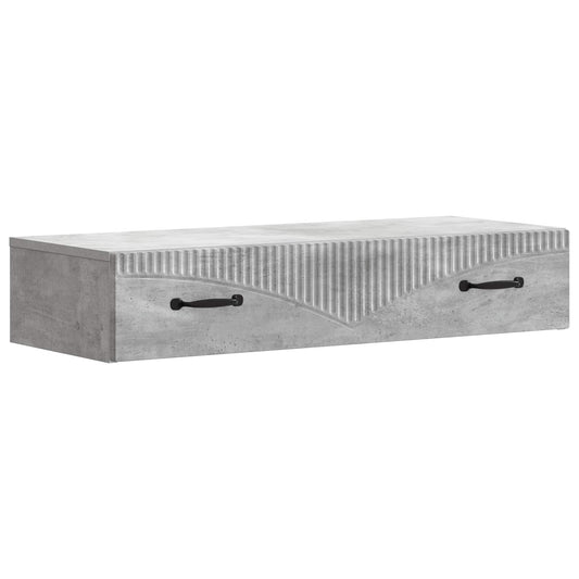 Fali oldaltábla Betonszürke 87,5 x 34,5 x 17 cm Szerelt Fa