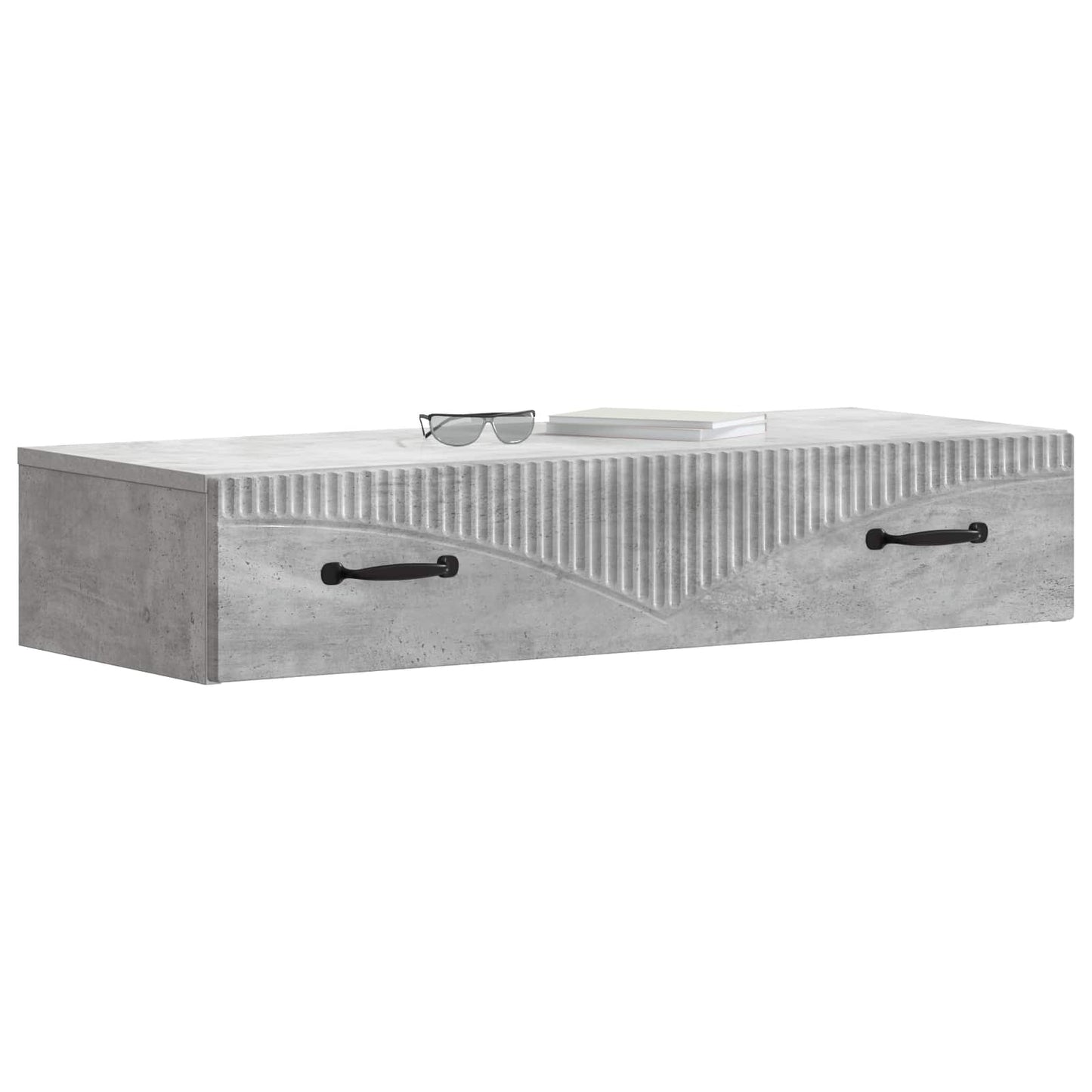 Fali oldaltábla Betonszürke 87,5 x 34,5 x 17 cm Szerelt Fa