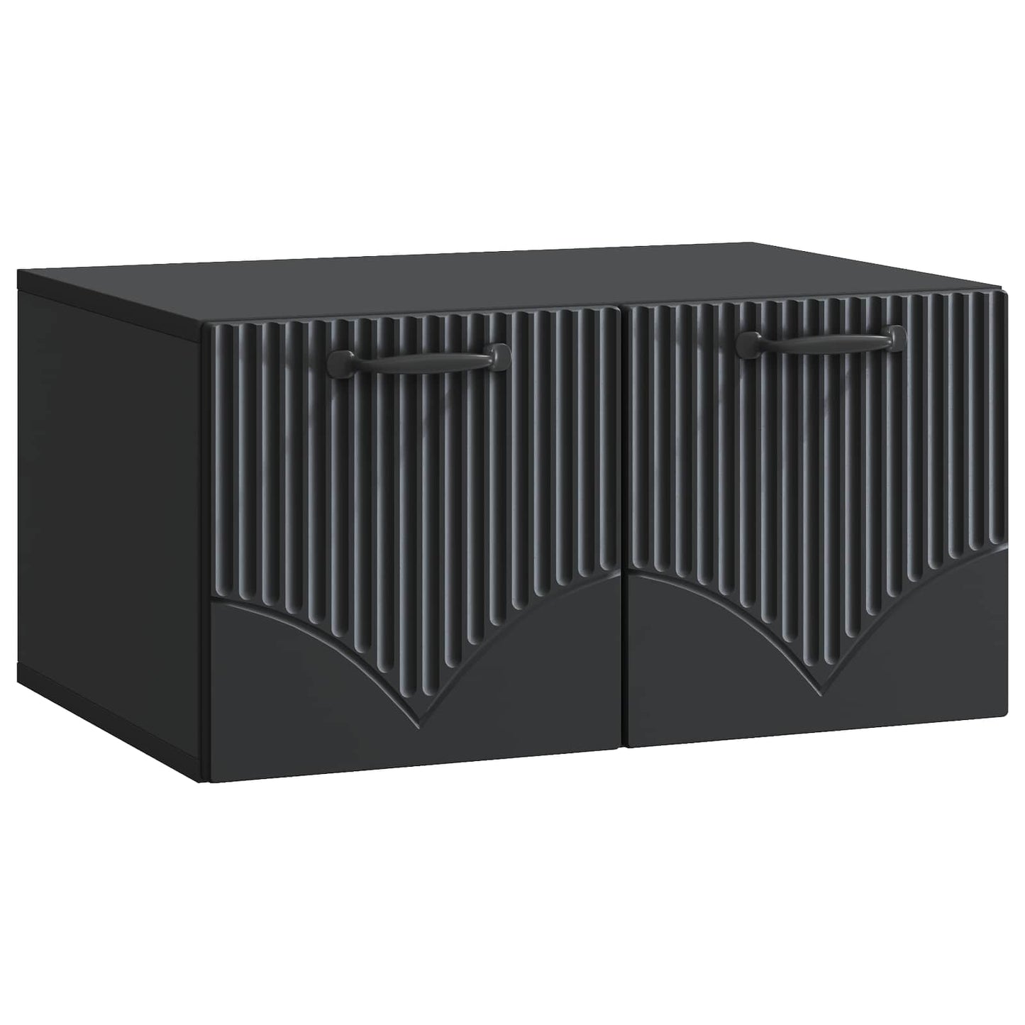 Fali TV szekrény Fekete 59,5 x 41 x 30 cm Szerelt Fa