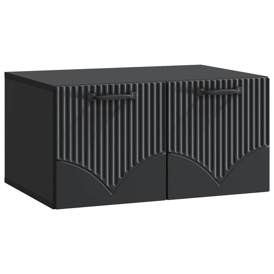 Fali TV szekrény Fekete 59,5 x 41 x 30 cm Szerelt Fa