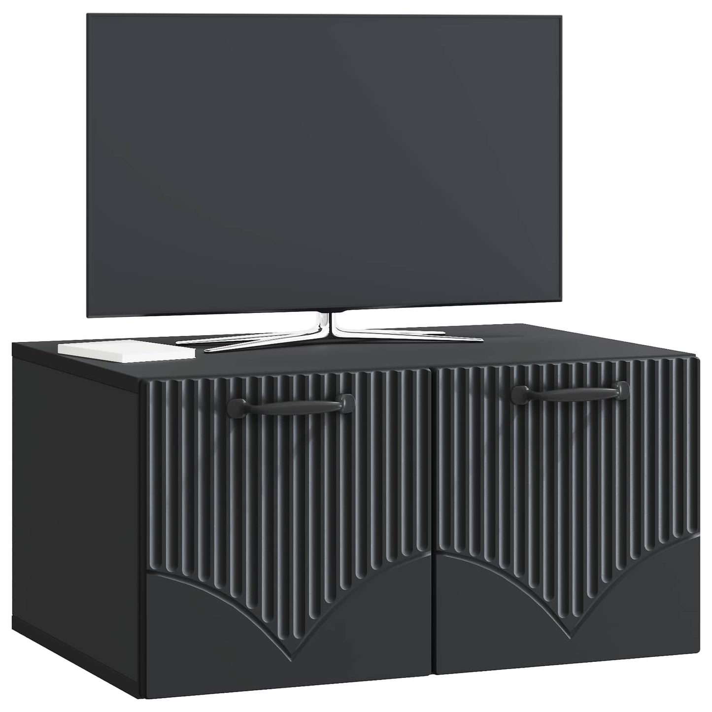 Fali TV szekrény Fekete 59,5 x 41 x 30 cm Szerelt Fa