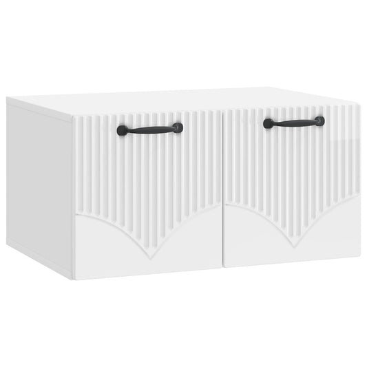 Fali TV szekrény Magasfényű Fehér 59,5 x 41 x 30 cm Szerelt Fa