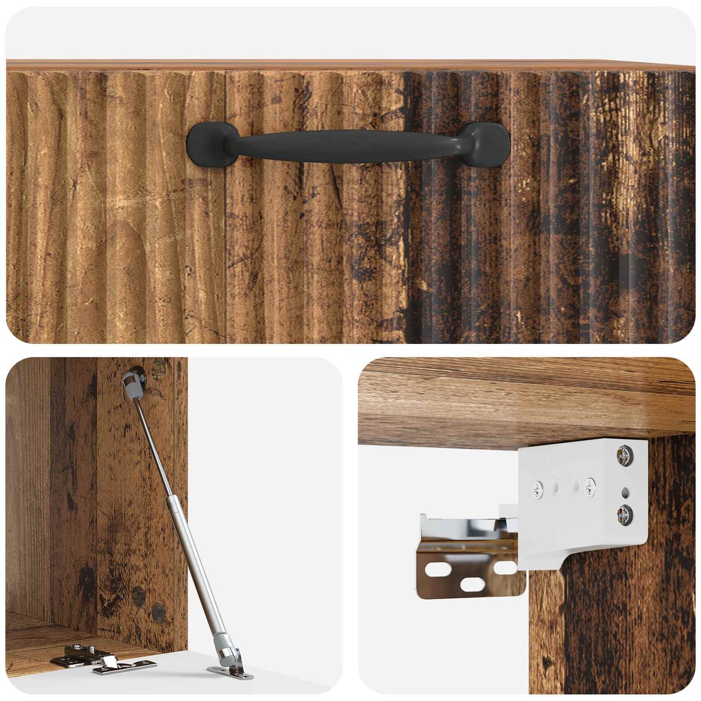 Fali TV szekrény Antik Fa 59,5 x 41 x 30 cm Szerelt Fa