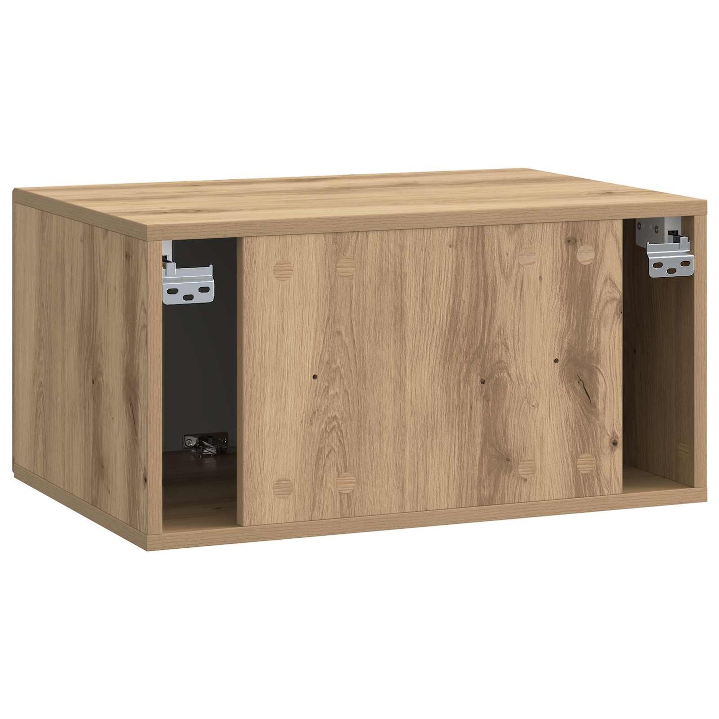Fali TV szekrény 59,5 x 41 x 30 cm Kézműves Tölgy Szerelt Fa