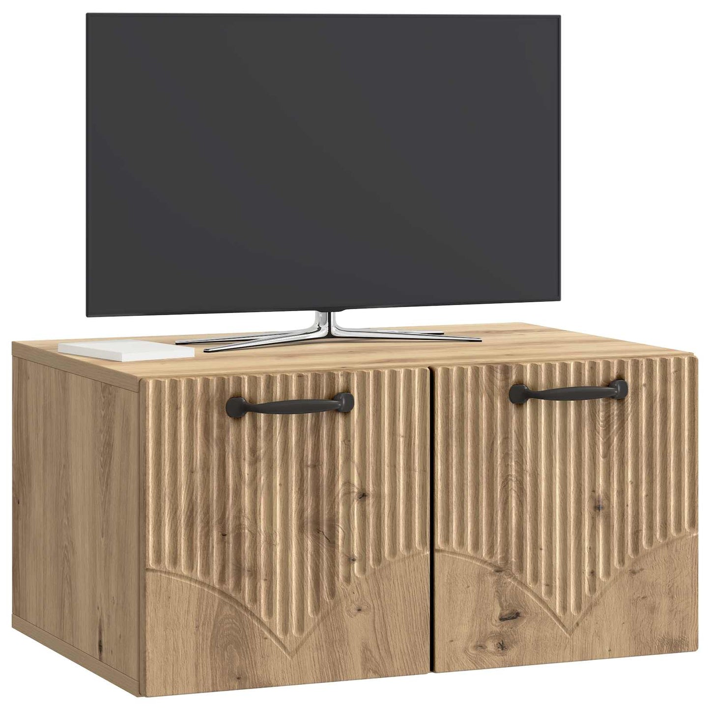 Fali TV szekrény 59,5 x 41 x 30 cm Kézműves Tölgy Szerelt Fa