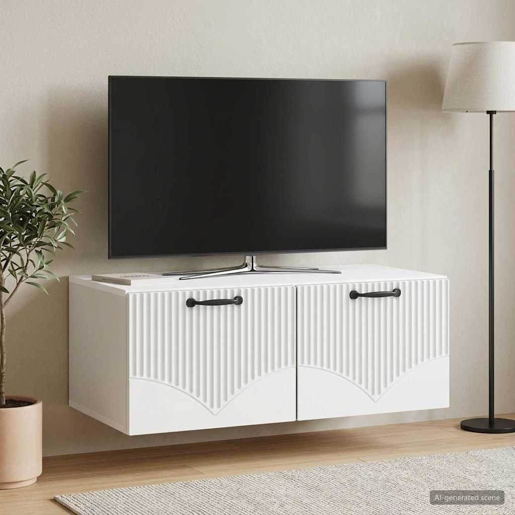 Fali TV szekrény Fehér 78,5 x 41 x 30 cm Szerelt Fa
