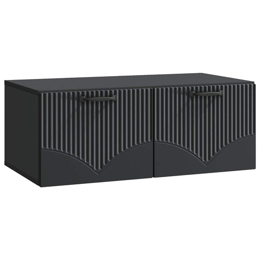 Fali TV szekrény Fekete 78,5 x 41 x 30 cm Szerelt Fa