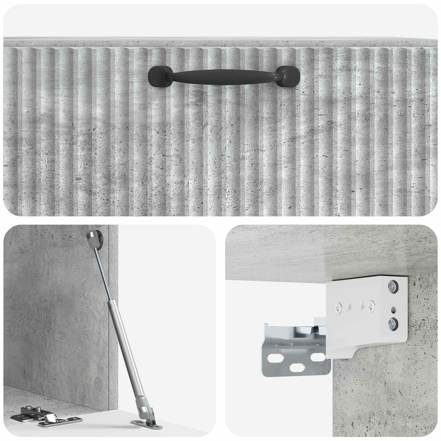 Fali TV szekrény Betonszürke 78,5 x 41 x 30 cm Szerelt Fa