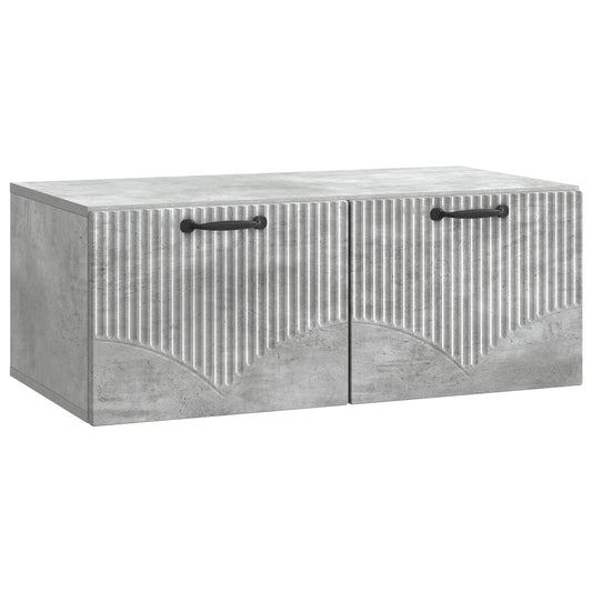 Fali TV szekrény Betonszürke 78,5 x 41 x 30 cm Szerelt Fa