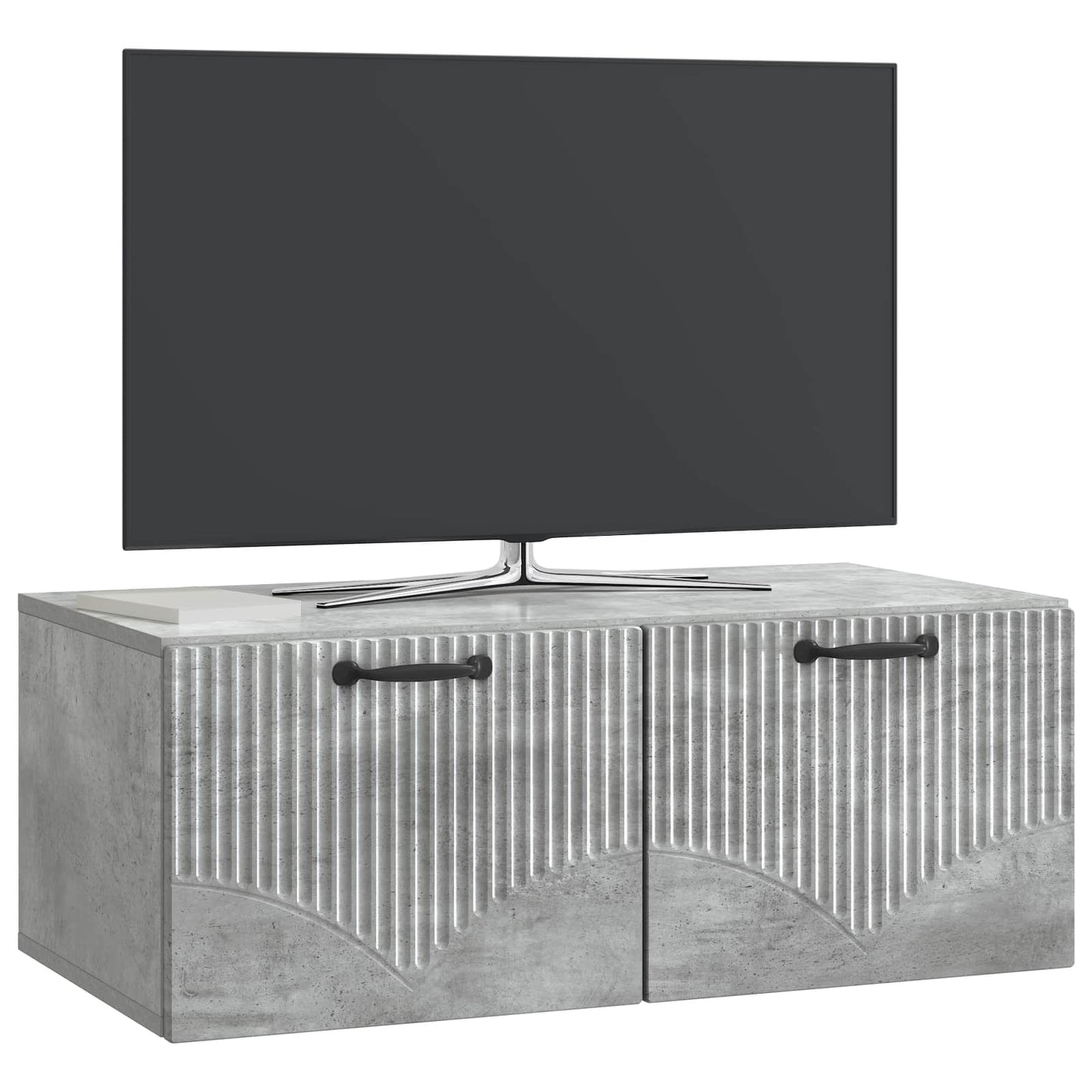 Fali TV szekrény Betonszürke 78,5 x 41 x 30 cm Szerelt Fa