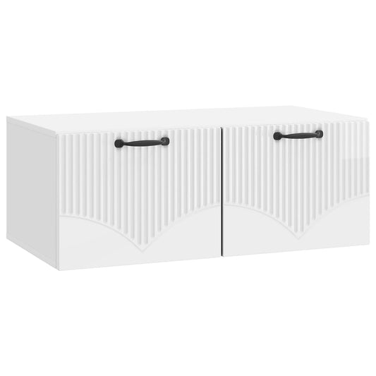Fali TV szekrény Magasfényű Fehér 78,5 x 41 x 30 cm Szerelt Fa