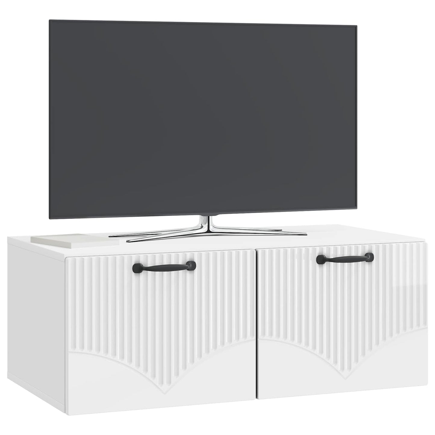 Fali TV szekrény Magasfényű Fehér 78,5 x 41 x 30 cm Szerelt Fa